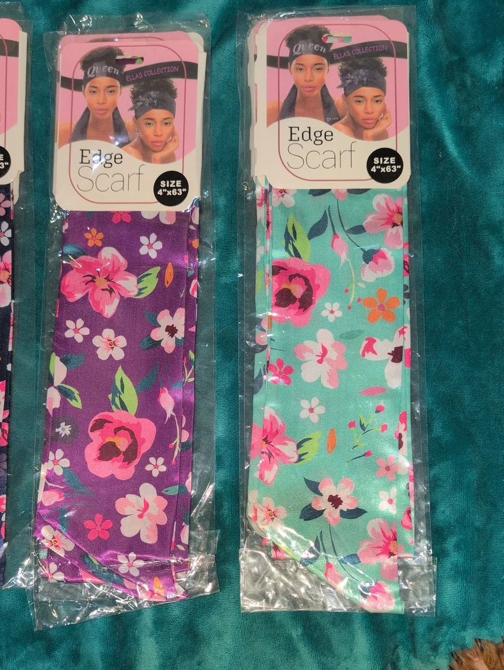Floral Edge Scarf - Mint and Purple Options - Pick 1